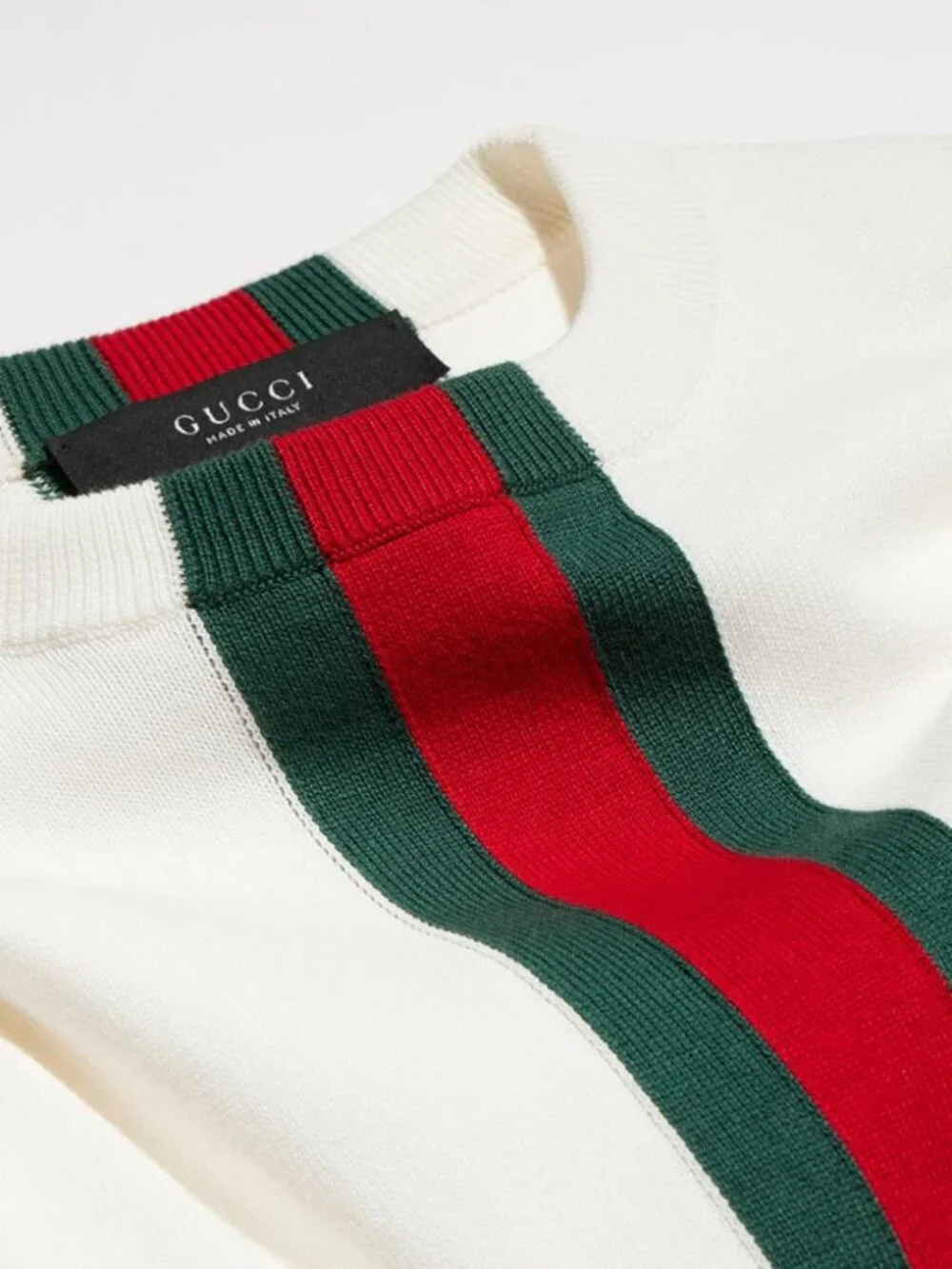 Gucci Knit Cotton T-Shirt With Web Detail Tag Size M Men